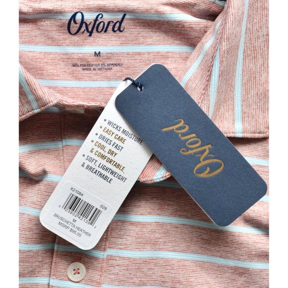 OXFORD NWT WESTON S/S STRIPE PRINT BRUSCHETTA HEATHER POLO. SIZE M - Picture 7 of 7